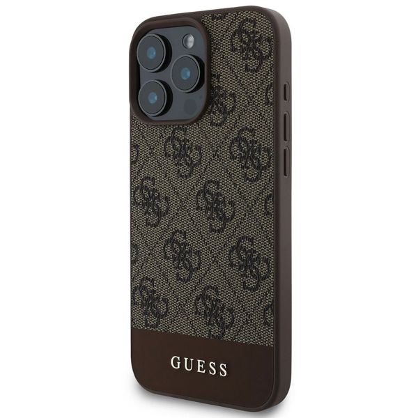 Guess Bottom Stripe 4G Back Cover Apple iPhone 16 Pro - Braun