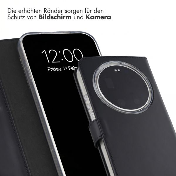 Selencia Echtleder Klapphülle Xiaomi 17 Ultra - Schwarz