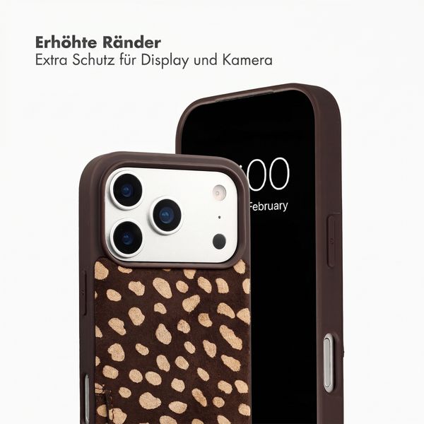 Selencia Nova Echtleder Backcover mit Kartenhalter Apple iPhone 17 Pro - Fawn Chic