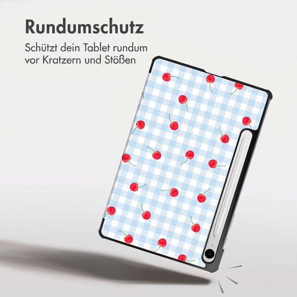 imoshion Design Trifold Klaphülle Samsung Galaxy Tab S9 11.0 Zoll / S10 Lite / S10 FE / S9 FE 10.9 Zoll - Cherry Check