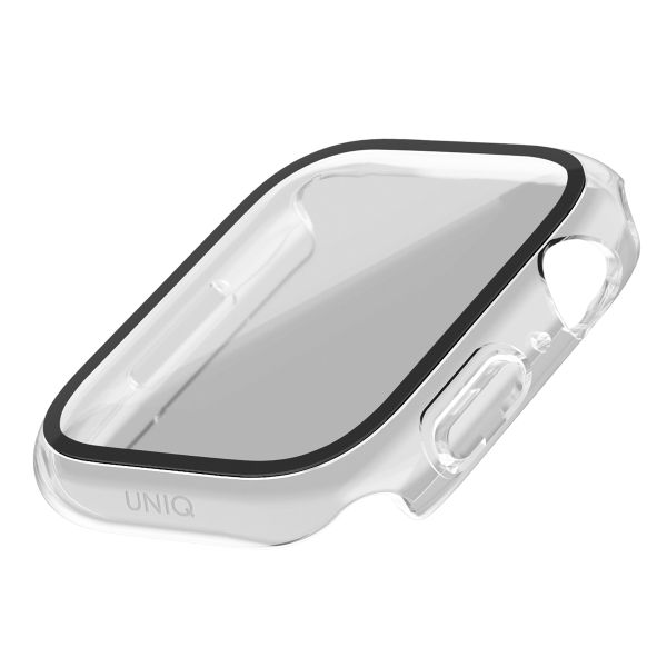 Uniq Nautic Apple Watch Hülle mit Wasserdichtem Gehärtetem Glas-Displayschutz für die Apple Watch 7-9 / SE - 45 mm - Dove (Clear)