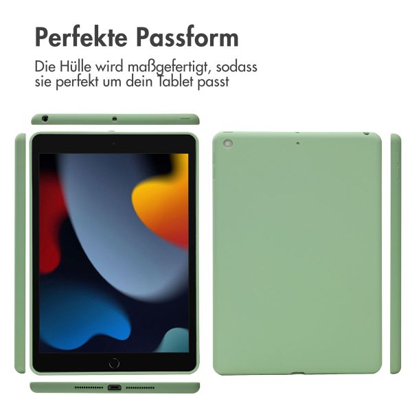 Accezz Liquid Silicone Back Cover für das iPad 9 (2021) 10.2 Zoll / iPad 8 (2020) 10.2 Zoll / iPad 7 (2019) 10.2 Zoll - Hellgrün