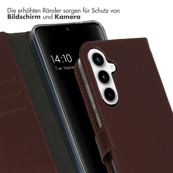 Selencia Echtleder Klapphülle Samsung Galaxy A55 - Dunkelbraun