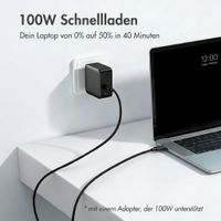 imoshion Braided USB-C-zu-USB-C-Kabel 100 W - 1 Meter - Schwarz