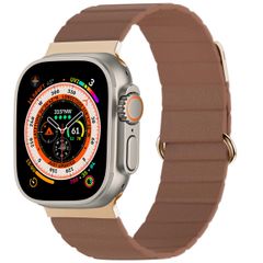 imoshion Magnetlederarmband für Apple Watch Series 1 - 11 / SE / Ultra (44/45/46/49 mm) - Braun
