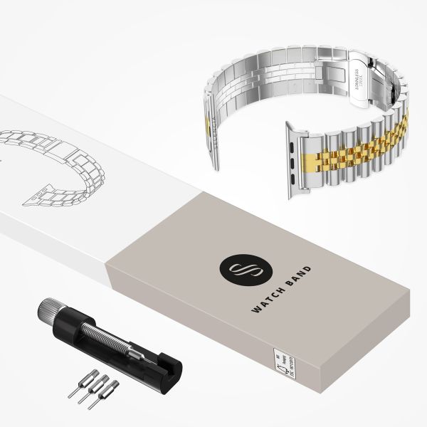 Selencia Jubilee-Edelstahlarmband für Apple Watch | 44/45/46/49 mm - Silber und Gold