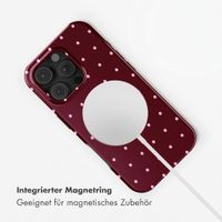 Selencia Vivid Rückabdeckung mit MagSafe Apple iPhone 16 Pro - Happy Dots Burgundy