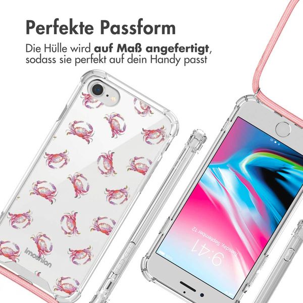 imoshion Design Hülle mit Band Apple iPhone SE (2022 / 2020) / 8 / 7 - Crab Watercolor