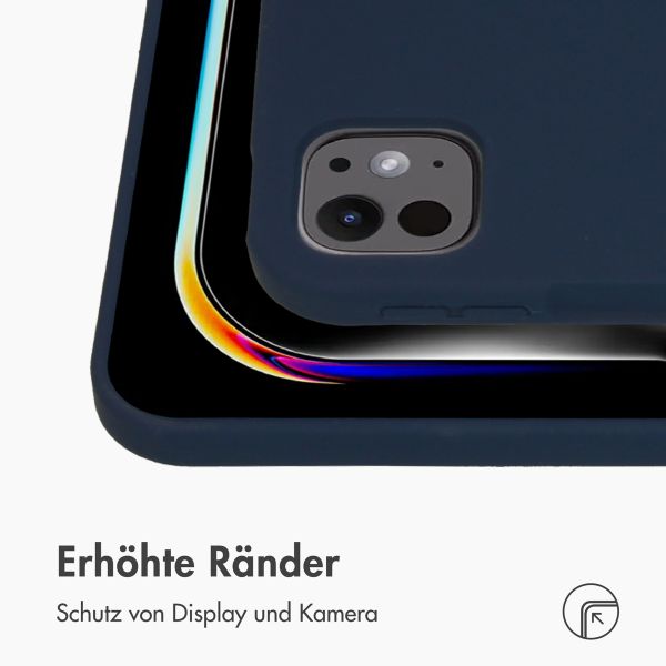 Accezz Liquid Silicone Back Cover mit Stifthalter Apple iPad Pro 11 (2024) M4 - Dunkelblau