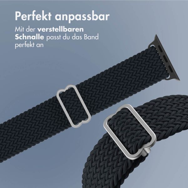 imoshion Gewebtes Nylonarmband für das Apple Watch Series 1 bis 9 / SE (38/40/41 mm) | Series 10 / 11 (42 mm) - Dunkelgrau