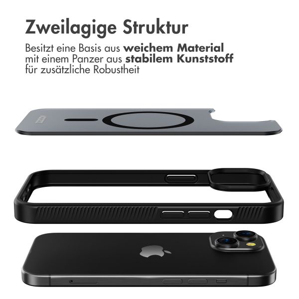 Accezz Rugged Frosted Back Cover mit MagSafe Apple iPhone 15 - Schwarz