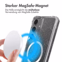 imoshion Klare Glitter Backcover mit MagSafe Samsung Galaxy S25 Plus - Silber