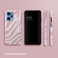 Selencia Vivid Tough Back Cover für das Xiaomi Redmi Note 12 Pro - Colorful Zebra Old Pink