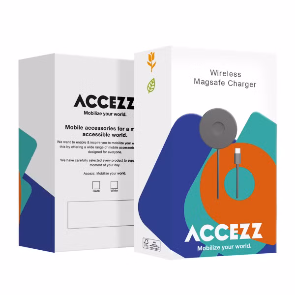 Accezz Wireless Charger USB-C - Drahtloses MagSafe und Qi2-Ladegerät - 1 Meter - Weiß