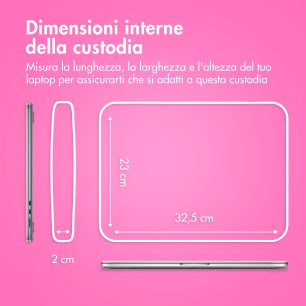 imoshion Fluffy Laptop Hülle 13-14 Zoll - Laptop Sleeve - Hot Pink