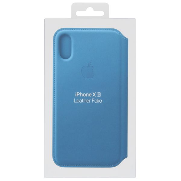 Apple Leather Folio Klapphülle Blau für das Apple iPhone Xs / X