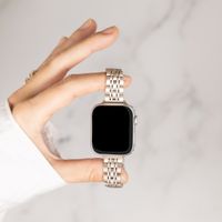 Selencia Jubilee inspiriertes schmales Edelstahlarmband für Apple Watch | 38/40/41/42 mm - Starlight