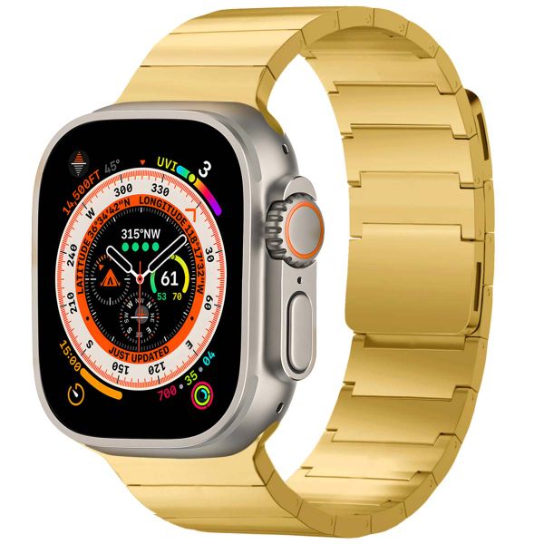 Selencia Edelstahl Magnetarmband für das Apple Watch Series 1-10 / SE / Ultra (2) - 42/44/45/46/49 mm - Gold