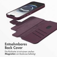 Accezz 2-in-1 Klapphülle aus Leder mit MagSafe Apple iPhone 16e - Heath Purple