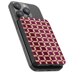 Selencia Vivid Powerbank 5.000 mAh - MagSafe und Qi - Black / Check This Burgundy