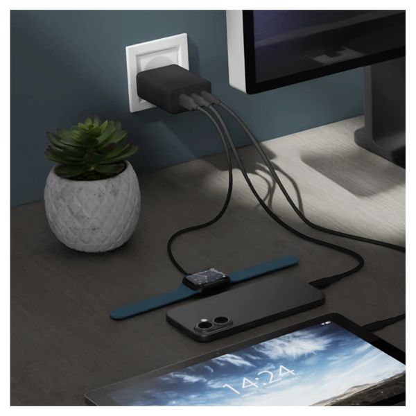 dbramante1928 Re-charge Ladegerät 2x USB-C 65 W und USB-A 18 W - Schwarz
