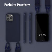 Selencia Silikonhülle mit abnehmbarem Band für das iPhone 13 Pro Max - Dunkelblau