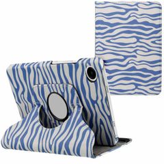 imoshion 360° drehbare Design Klapphülle Samsung Galaxy Tab A9 Plus - White Blue Stripes