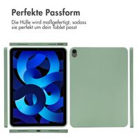 Accezz Liquid Silicone Back Cover mit Stifthalter Apple iPad Air 11 Zoll (2025) M3 / (2024) M2 / Air 5 (2022) / Air 4 (2020) - Hellgrün