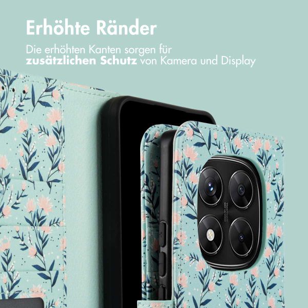 imoshion Design Klapphülle Xiaomi Redmi Note 14 Pro Plus (5G) - Blue Flowers