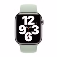 Apple Silikon Solo Loop für  Apple Watch Series 1 - 9 / SE (38/40/41 mm) | Series 10 / 11 (42 mm) - Größe 8 - Mineral Green