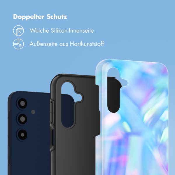 Selencia Vivid Tough Back Cover für das Samsung Galaxy A16 - Holographic Blue Dream