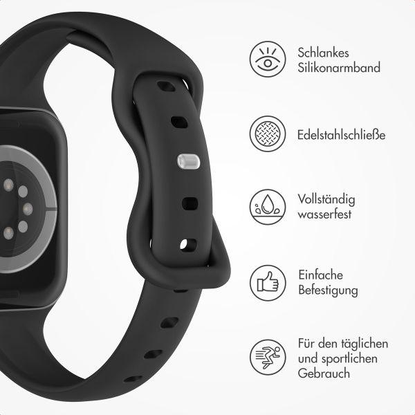 imoshion Slim Silikonarmband für die Apple Watch Series 1-9 / SE (38/40/41 mm) | Series 10 (42 mm) - Schwarz