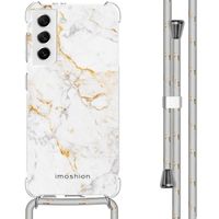 imoshion Design Hülle mit Band für das Samsung Galaxy S21 - White Marble