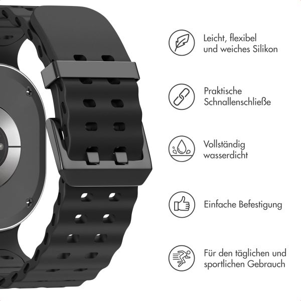 imoshion Ocean Silikonarmband für das  Samsung Galaxy Watch 8 (40/44mm) / Classic (46mm) - Schwarz