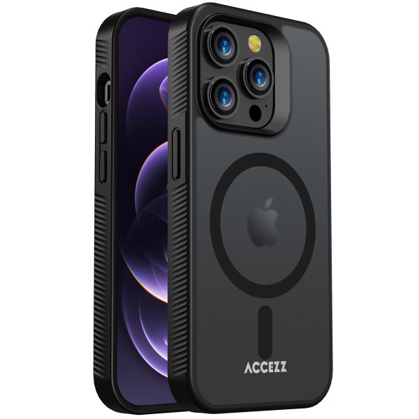 Accezz Rugged Frosted Back Cover mit MagSafe iPhone 14 Pro - Schwarz
