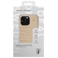 iDeal of Sweden Vegan Leather Back Cover für das iPhone 15 Pro Max - Warm Beige Croco