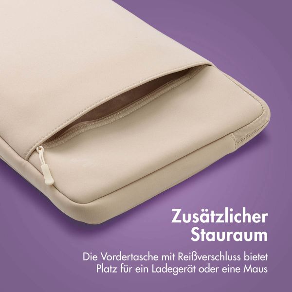 imoshion Laptop Hülle 15-16 Zoll - Laptop Sleeve mit Fach - Sandstone