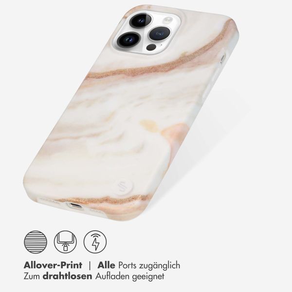 Selencia Aurora Fashion Back Case für das iPhone 14 Pro Max - ﻿Strapazierfähige Hülle - 100 % recycelt - Weißer Marmor