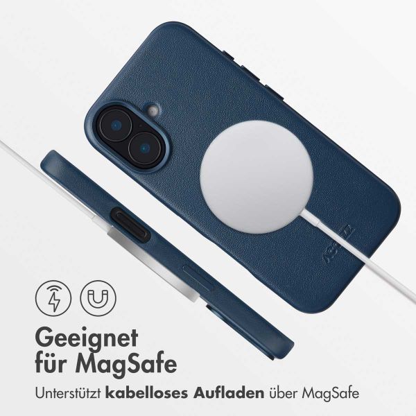 Accezz MagSafe Leather Backcover Apple iPhone 16 - Nightfall Blue