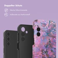 Selencia Vivid Back Cover Samsung Galaxy A15 (5G) - Fresh Paint Flower Orange