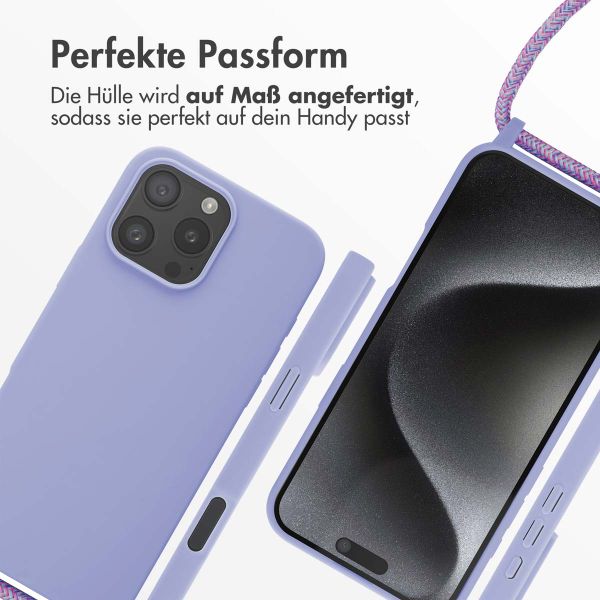 imoshion Silikonhülle mit Band für das iPhone 16 Pro Max - Violett