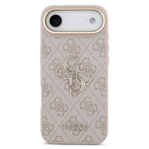 Guess 4G Metal Logo Back Cover Apple iPhone Air - Gold Edge - Pink