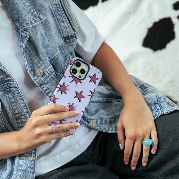 Selencia Vivid Back Cover Samsung Galaxy S23 - Stars Plum Lilac