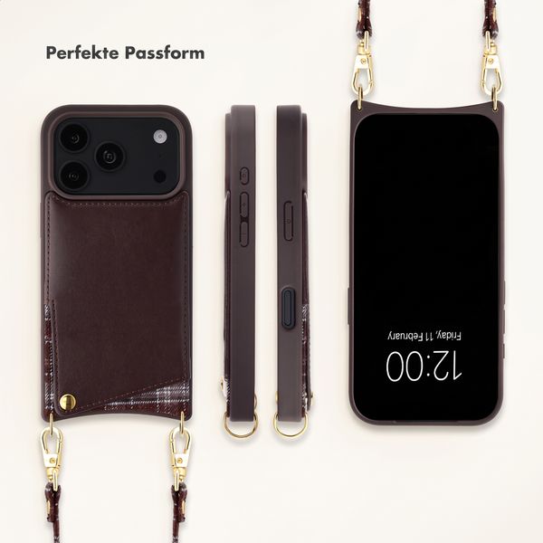 Selencia Nova HandyHülle mit Kordel und Kartenhalter Apple iPhone 18 Pro Max / 17 Pro Max - Checks