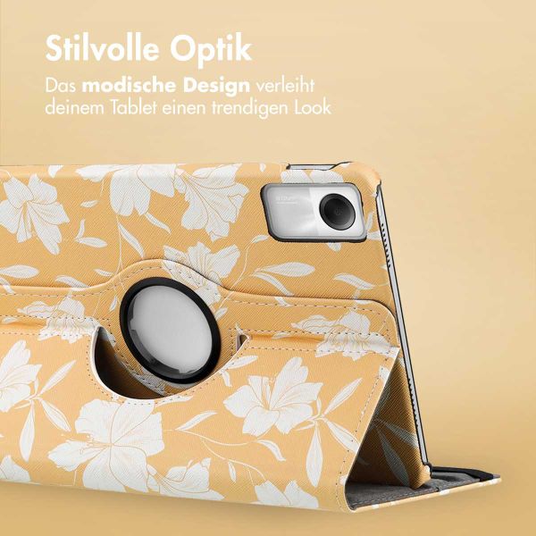 imoshion 360° drehbare Design Klapphülle für das Xiaomi Redmi Pad SE - Yellow Flowers