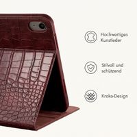 Selencia Croco Klaphülle Apple iPad Air 11 Zoll (2026) M4 / (2025) M3 / (2024) M2 / Air 5 (2022) / Air 4 (2020) - Burgundy