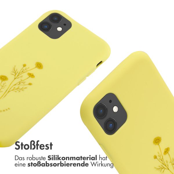 imoshion Silikonhülle design mit Band für das iPhone 11 - Flower Yellow