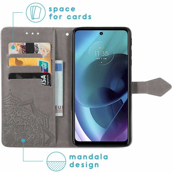 imoshion Mandala Klapphülle für das Motorola Moto G51 - Grau