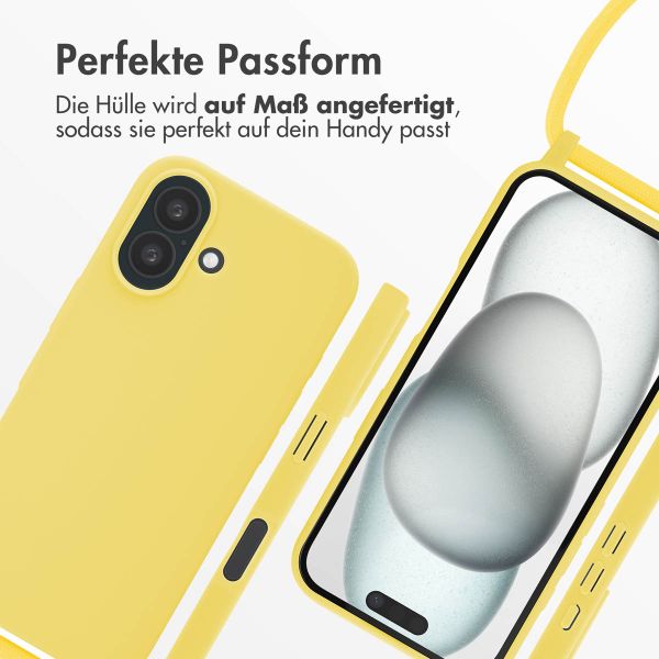 imoshion Silikonhülle mit Band für das Apple iPhone 16 - Gelb