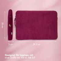 Selencia Cord Laptop Hülle 15-16 Zoll - Laptop Sleeve - Dark Rose